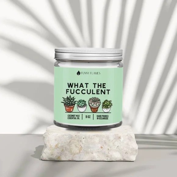 "What the Fucculent" 9oz Candle - Picture 2 of 5